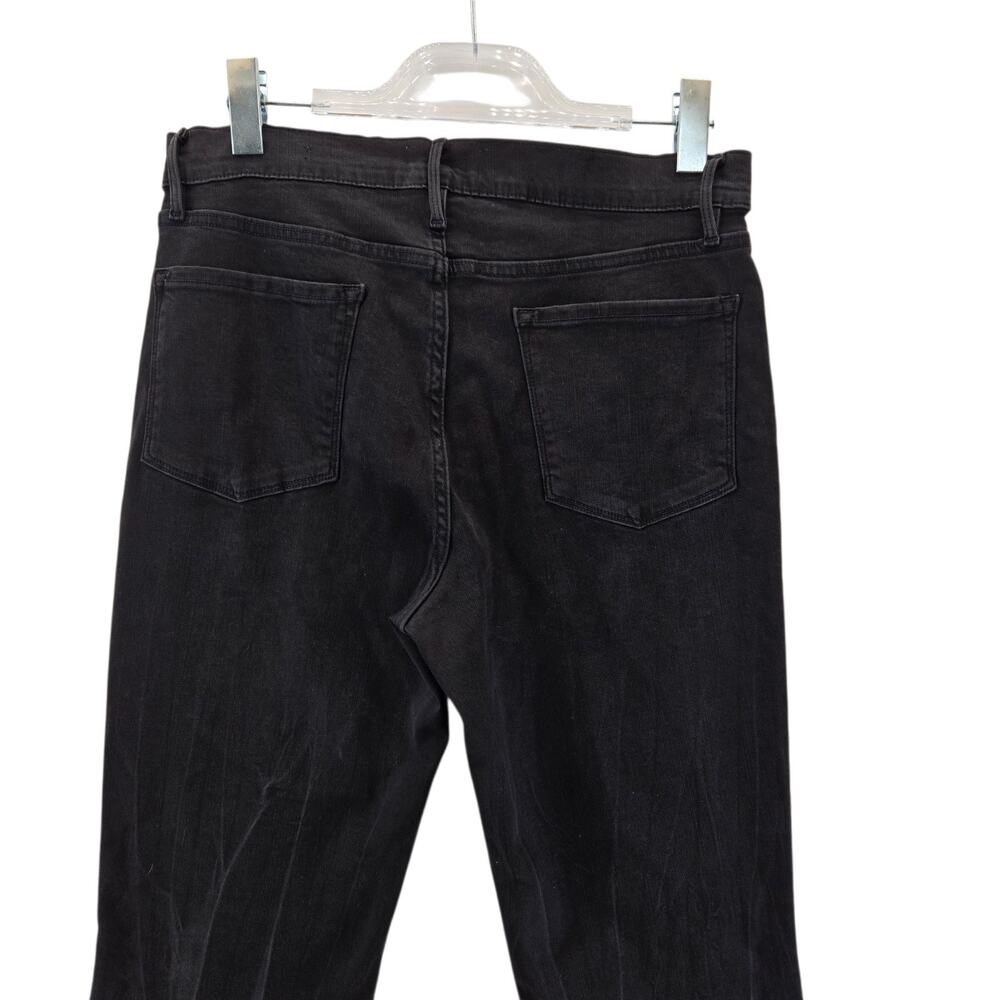 Frame Denim Jeans Womens 31 Le Crop Bell Black Flare Bellbottom Stretch Bohemian - Picture 6 of 13